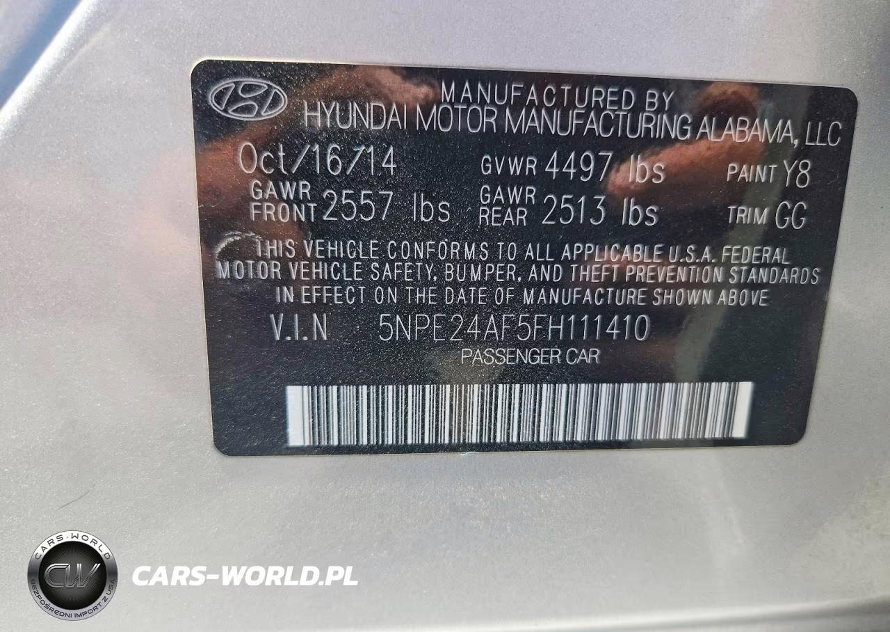 2015 Hyundai Sonata Se VIN:5NPE24AF5FH111410 - 13