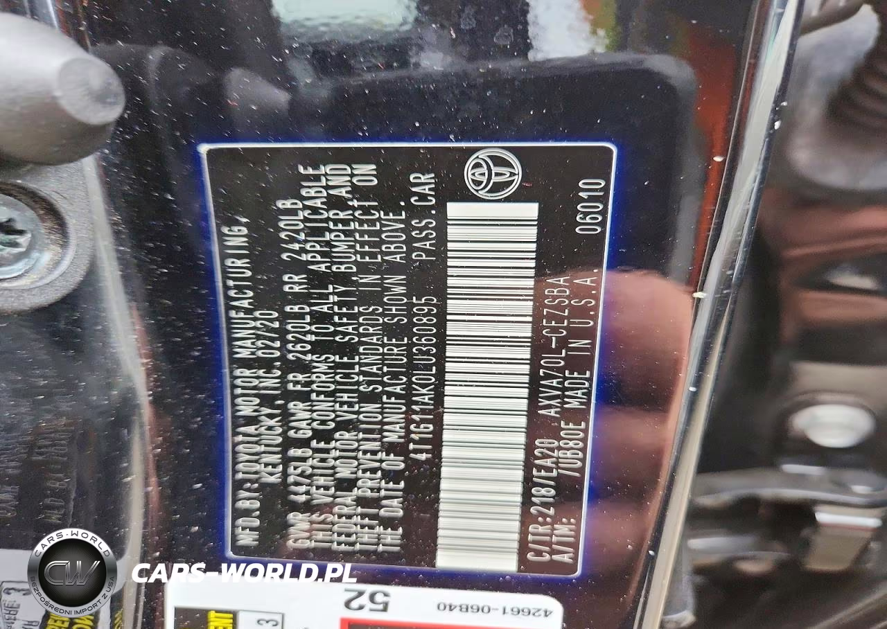 2020 Toyota Camry Se VIN:4T1G11AK0LU360895 - 12
