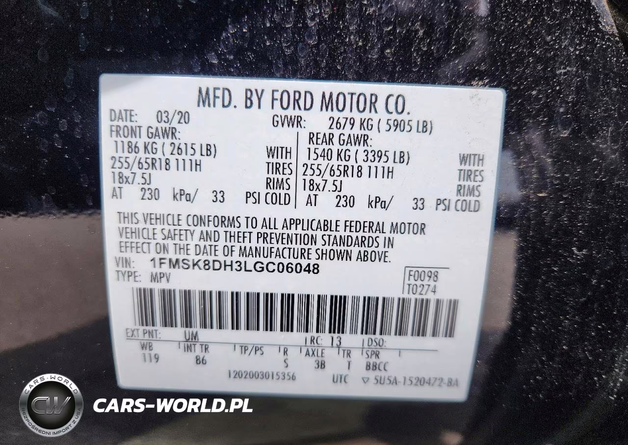 2020 Ford Explorer Xlt VIN:1FMSK8DH3LGC06048 - 14