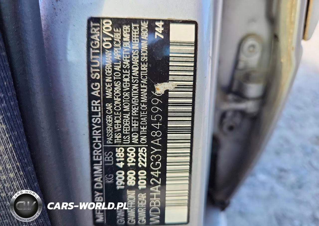 2000 Mercedes-Benz C 230 VIN:WDBHA24G3YA845996 - 12