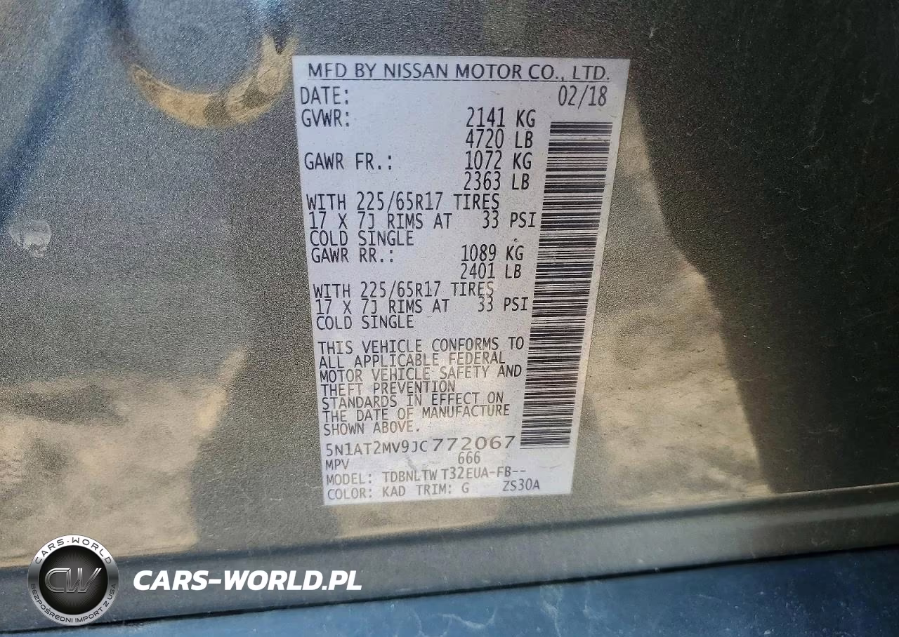 2018 Nissan Rogue Sv VIN:5N1AT2MV9JC772067 - 14