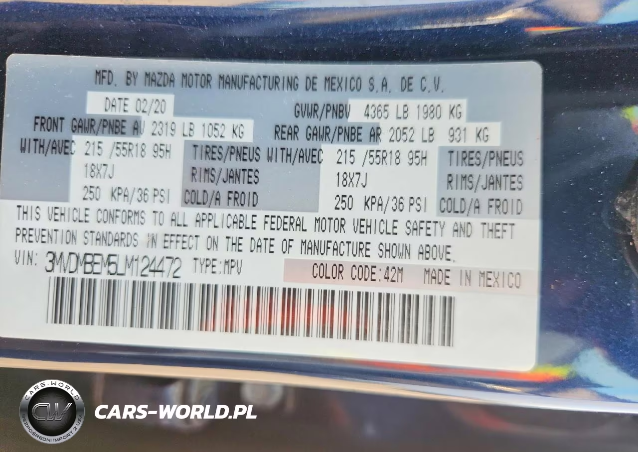 2020 Mazda Cx-30 VIN:3MVDMBEM5LM124472 - 12