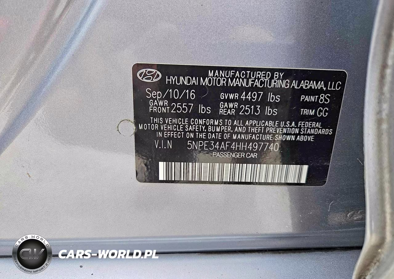 2017 Hyundai Sonata Limited VIN:5NPE34AF4HH497740 - 10