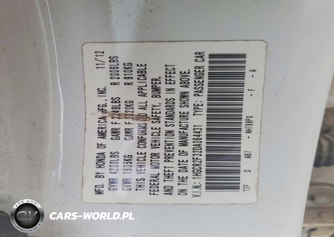2013 Honda Accord Lx VIN:1HGCR2F32DA064431 - 12