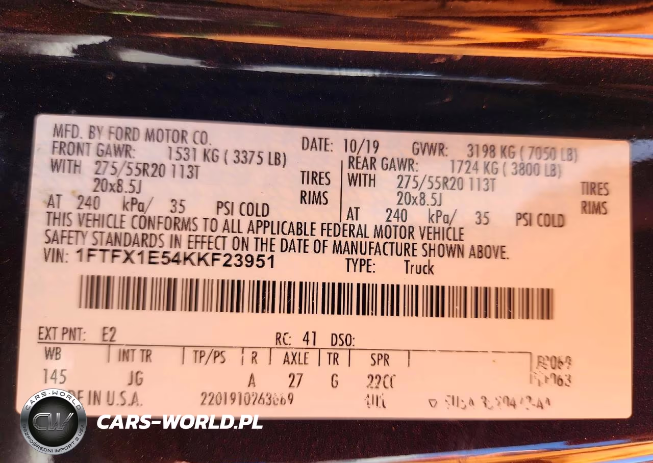 2019 Ford F150 Super Cab VIN:1FTFX1E54KKF23951 - 13