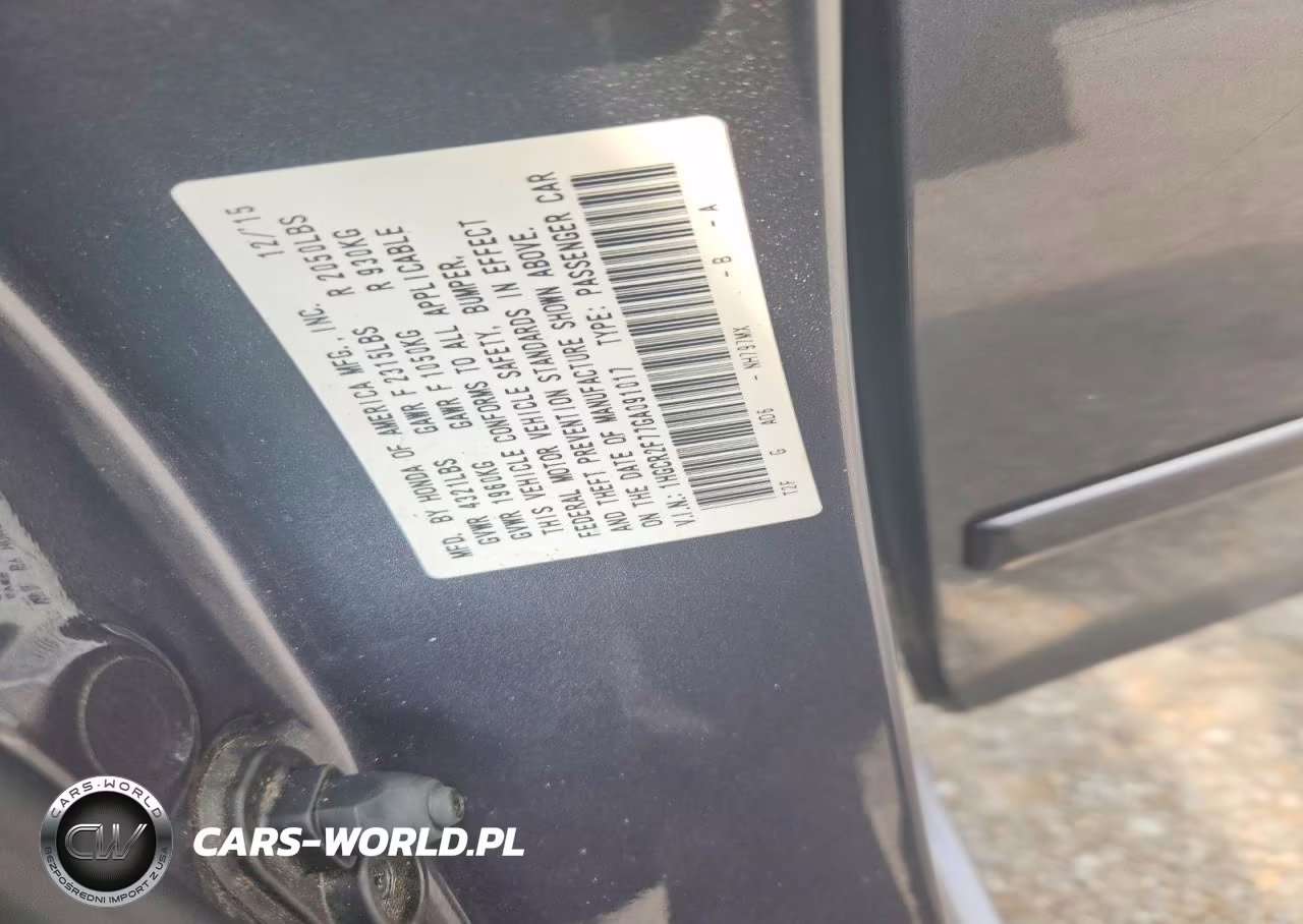 2016 Honda Accord VIN:1HGCR2F77GA091017 - 12