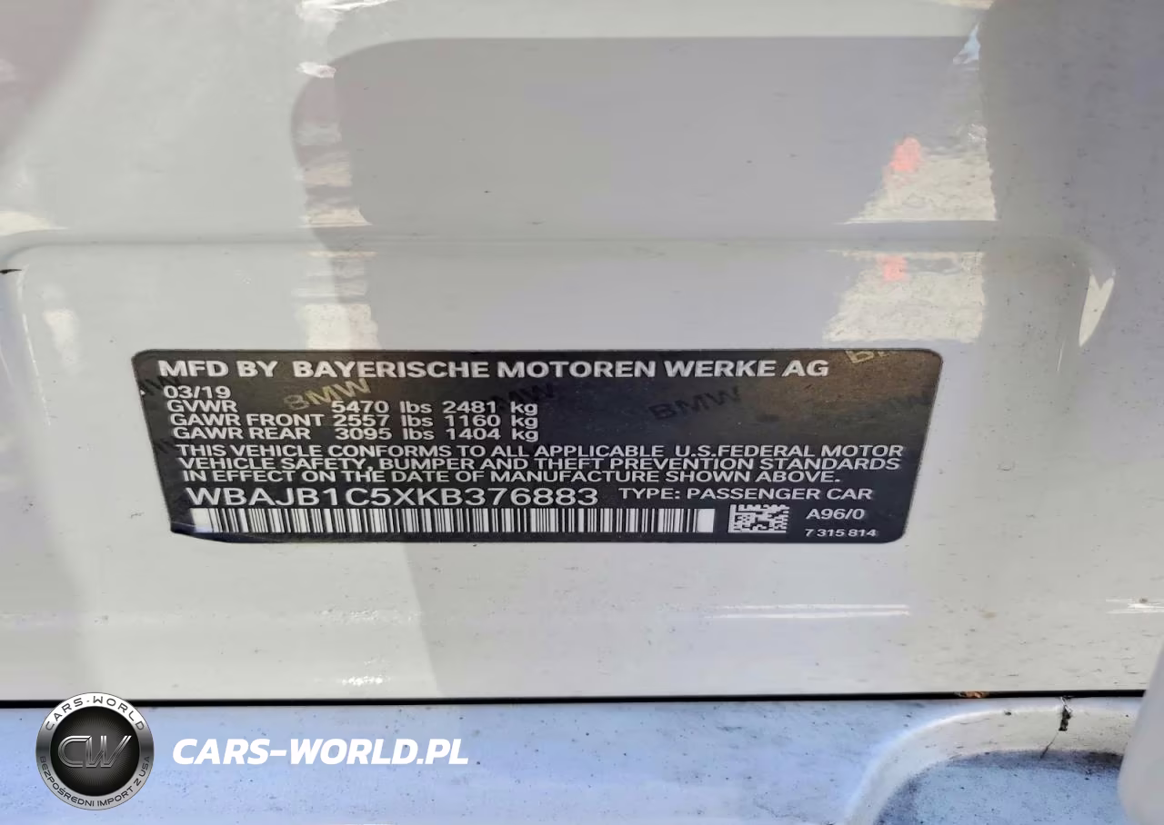 2019 BMW 530Xe VIN:WBAJB1C5XKB376883 - 13