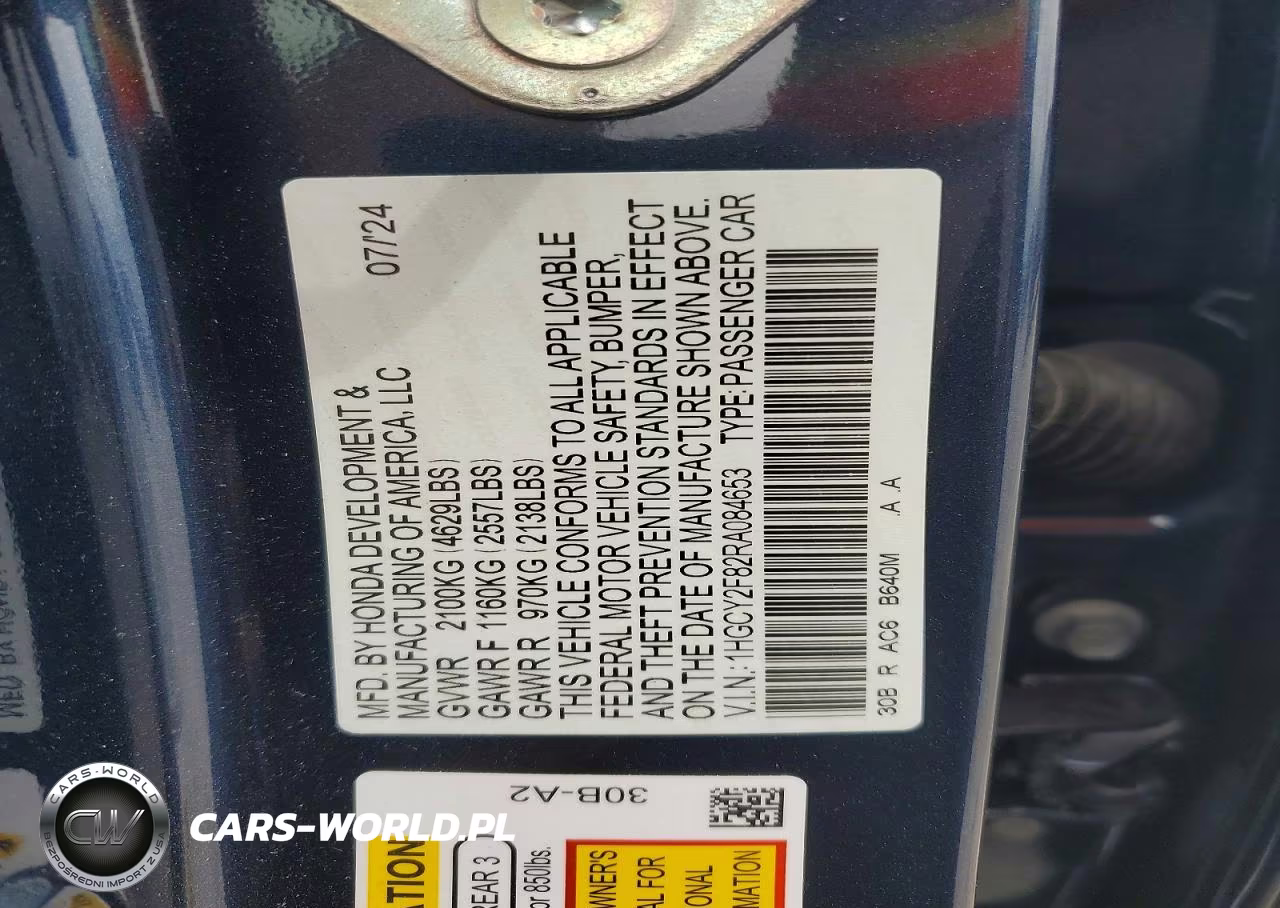 2024 Honda Accord Touring Hybrid VIN:1HGCY2F82RA084653 - 13