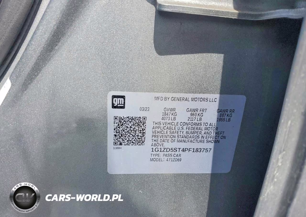 2023 Chevrolet Malibu Lt VIN:1G1ZD5ST4PF183757 - 12