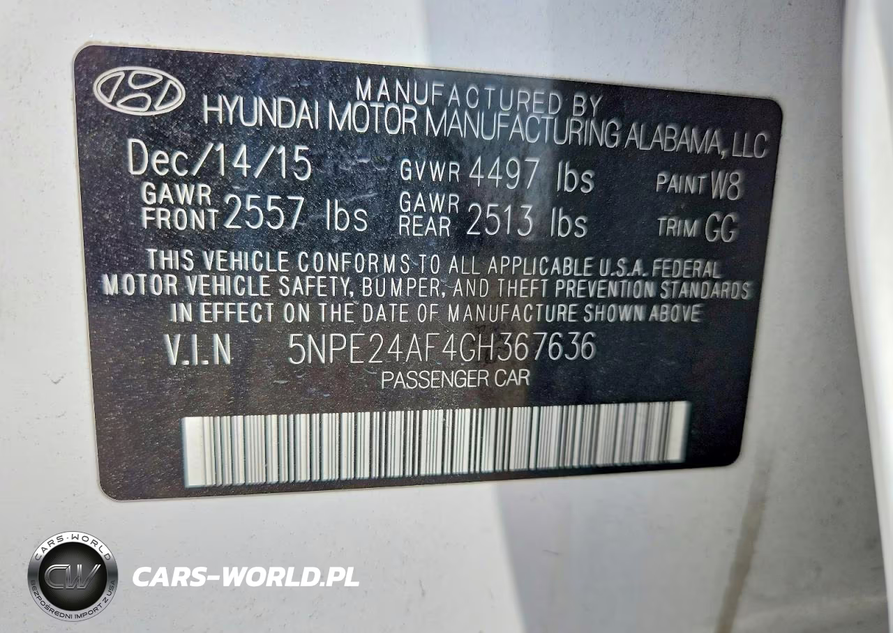 2016 Hyundai Sonata Se VIN:5NPE24AF4GH367636 - 12
