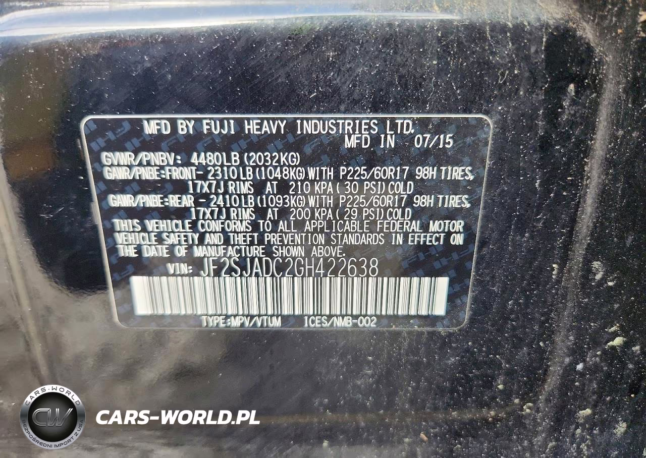 2016 Subaru Forester 2.5I Premium VIN:JF2SJADC2GH422638 - 13