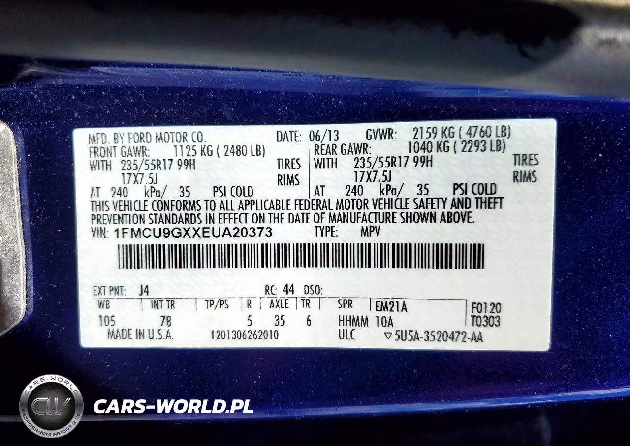 2014 Ford Escape Se VIN:1FMCU9GXXEUA20373 - 13