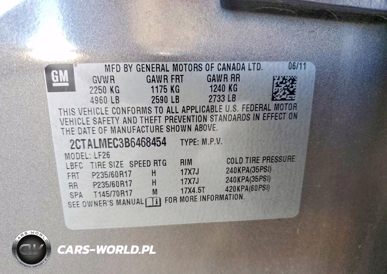 2011 GMC Terrain Sle VIN:2CTALMEC3B6468454 - 12