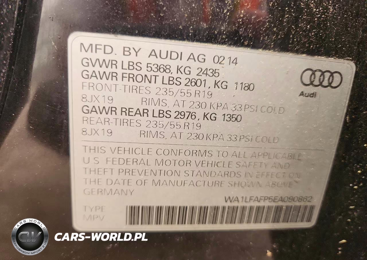 2014 Audi Q5 Premium Plus VIN:WA1LFAFP5EA090862 - 13