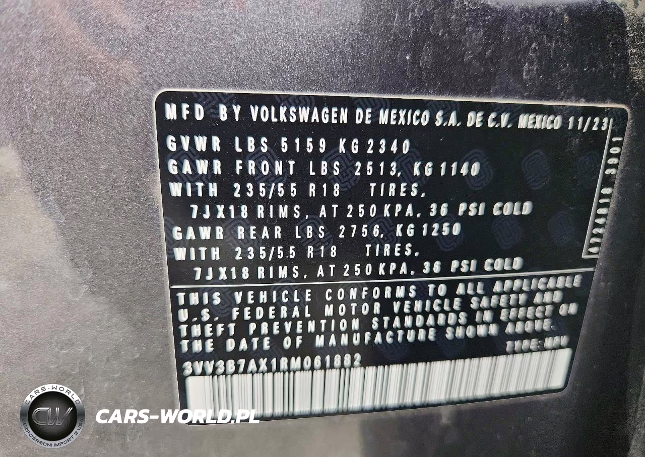 2024 Volkswagen Tiguan Se VIN:3VV3B7AX1RM061882 - 14