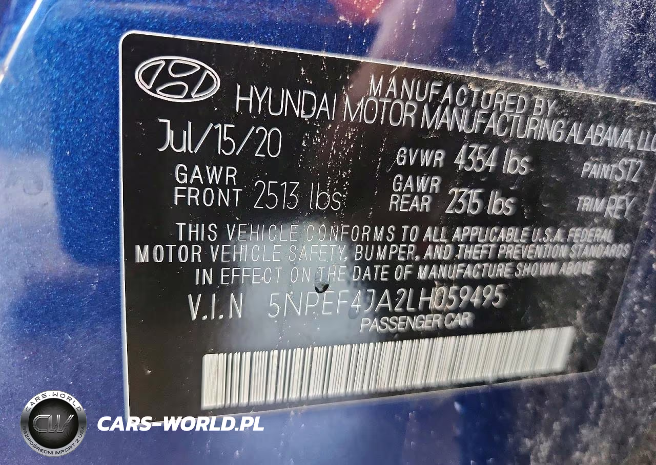 2020 Hyundai Sonata Sel VIN:5NPEF4JA2LH059495 - 12
