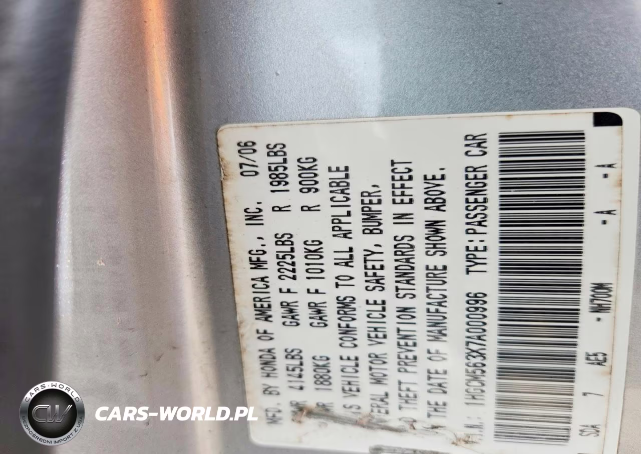 2007 Honda Accord Se VIN:1HGCM563X7A000996 - 13