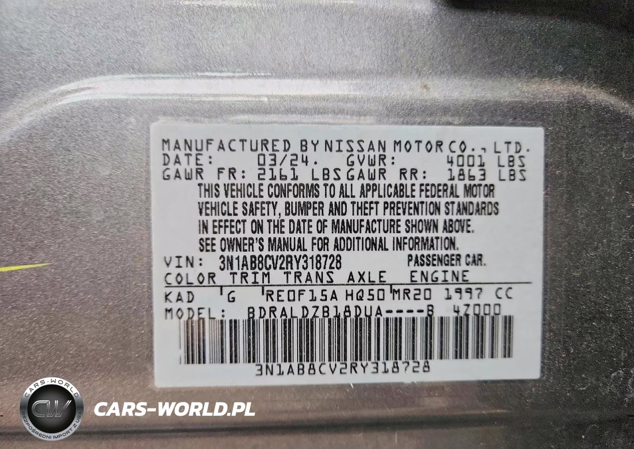 2024 Nissan Sentra Sv VIN:3N1AB8CV2RY318728 - 13