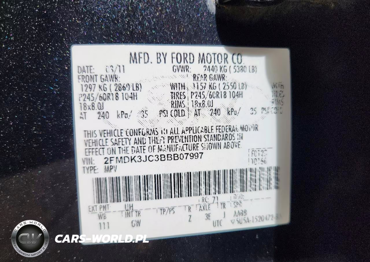 2011 Ford Edge Sel VIN:2FMDK3JC3BBB07997 - 13