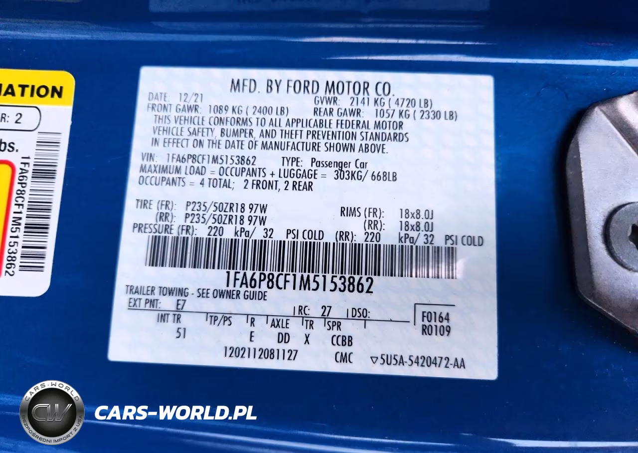 2021 Ford Mustang Gt VIN:1FA6P8CF1M5153862 - 12
