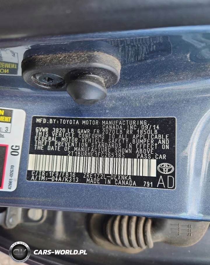 2015 Toyota Corolla Le Plus VIN:2T1BURHE1FC265185 - 12
