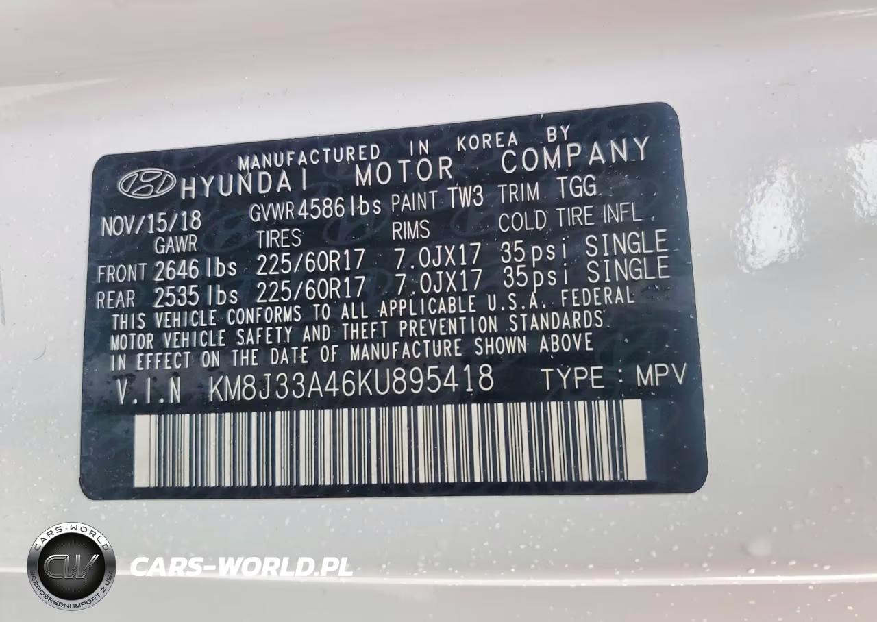 2019 Hyundai Tucson Value VIN:KM8J33A46KU895418 - 13