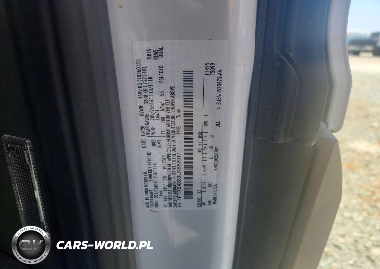 FORD TRANSIT T- VIN:1FTRS4X83LKB52917 - 10