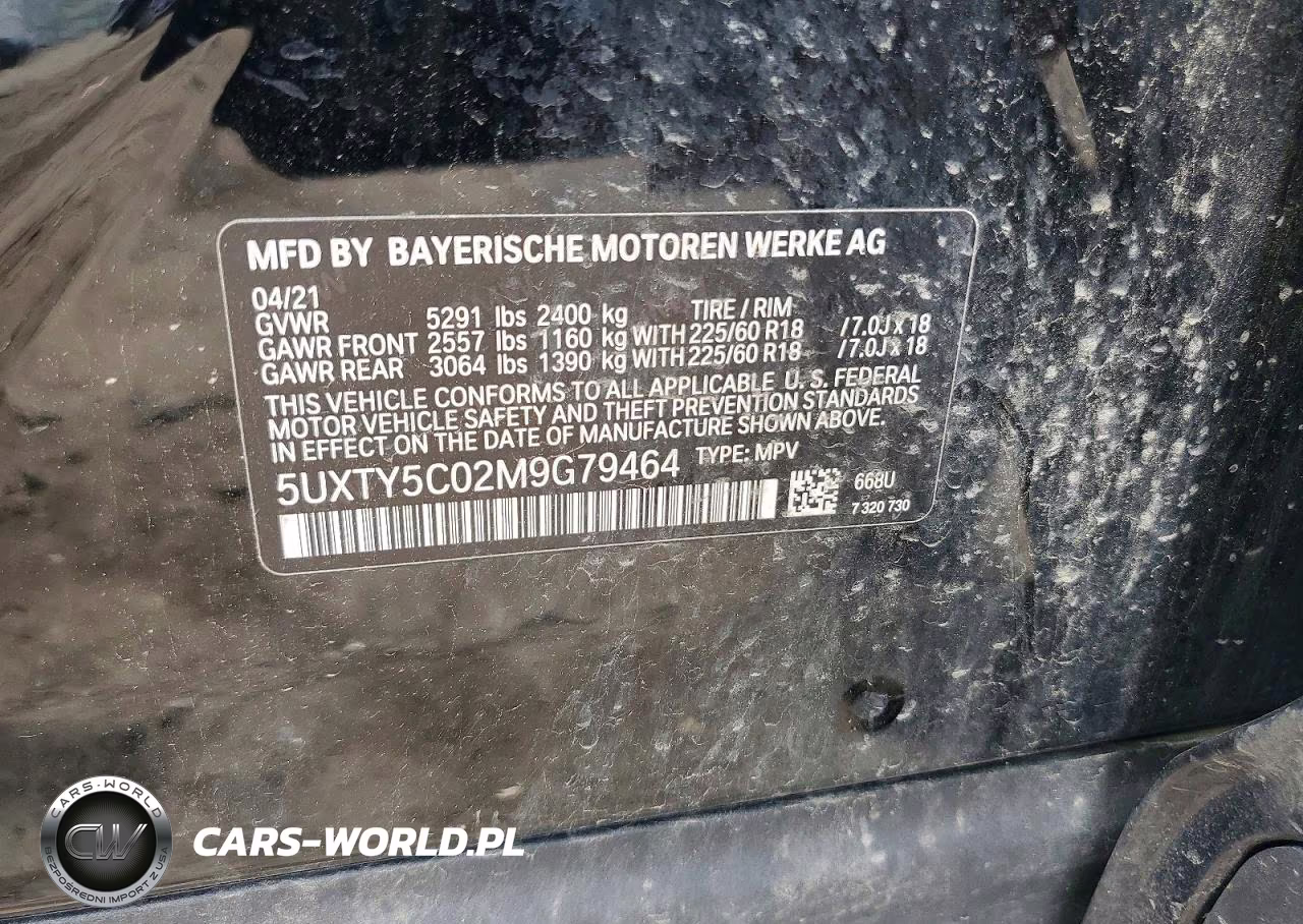 2021 BMW X3 xDrive30I VIN:5UXTY5C02M9G79464 - 13