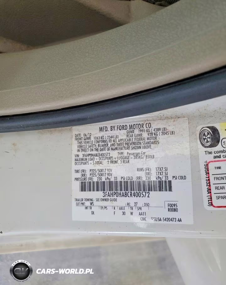2012 Ford Fusion Se VIN:3FAHP0HA8CR400572 - 12