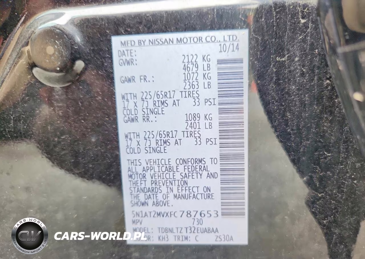 2015 Nissan Rogue Sv VIN:5N1AT2MVXFC787653 - 13