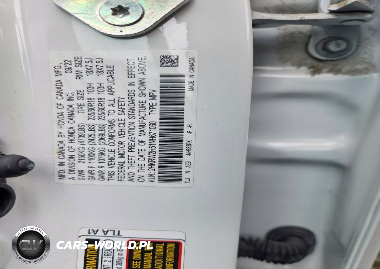 2022 Honda Cr-V Ex VIN:2HKRW2H51NH671060 - 13