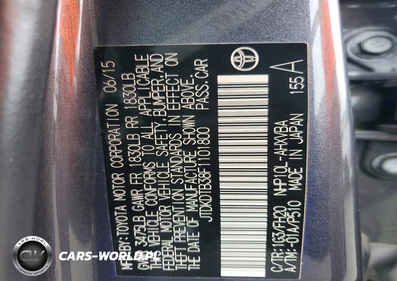 2015 Toyota Prius C One VIN:JTDKDTB38F1101800 - 12