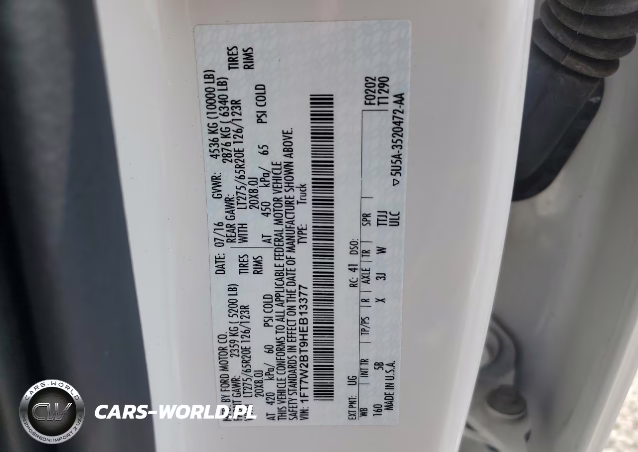 2017 Ford F250 Super Duty VIN:1FT7W2BT9HEB13377 - 12