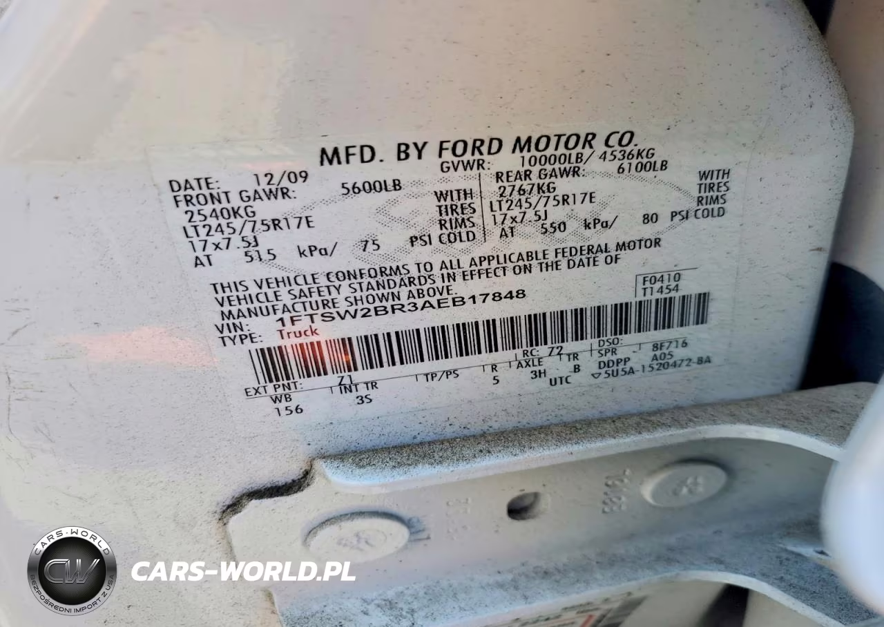 2010 Ford F250 Super Duty VIN:1FTSW2BR3AEB17848 - 12