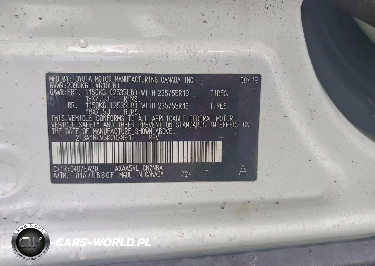 2019 Toyota Rav4 Xle Premium VIN:2T3A1RFV5KC038915 - 14