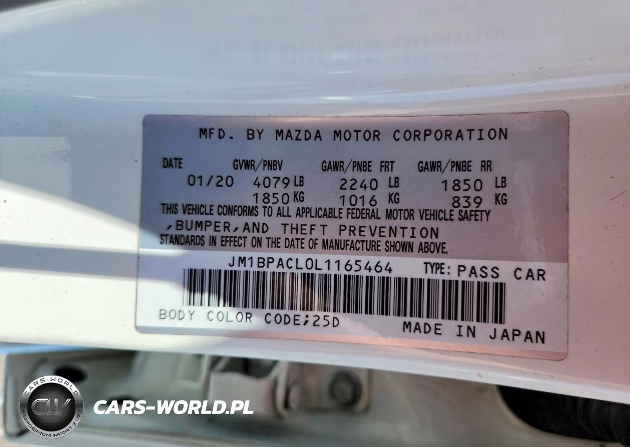 2020 Mazda 3 Select VIN:JM1BPACL0L1165464 - 13