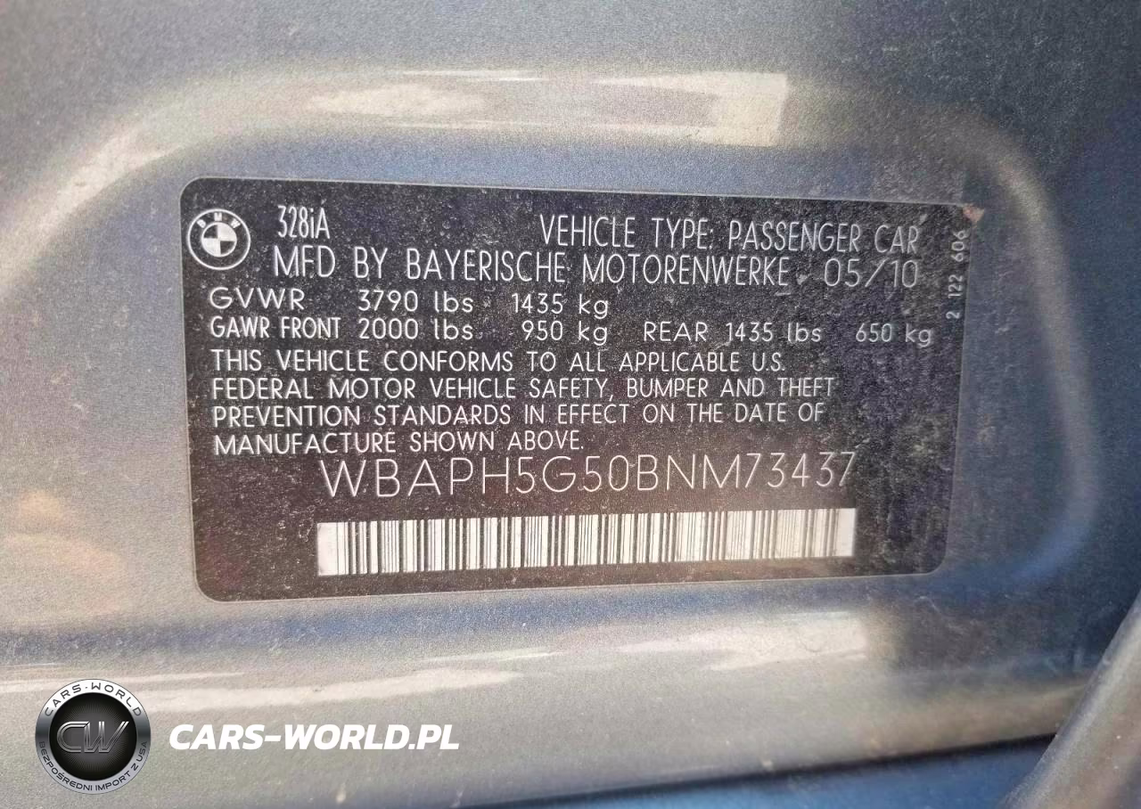 2011 BMW 328 I Sulev VIN:WBAPH5G50BNM73437 - 9