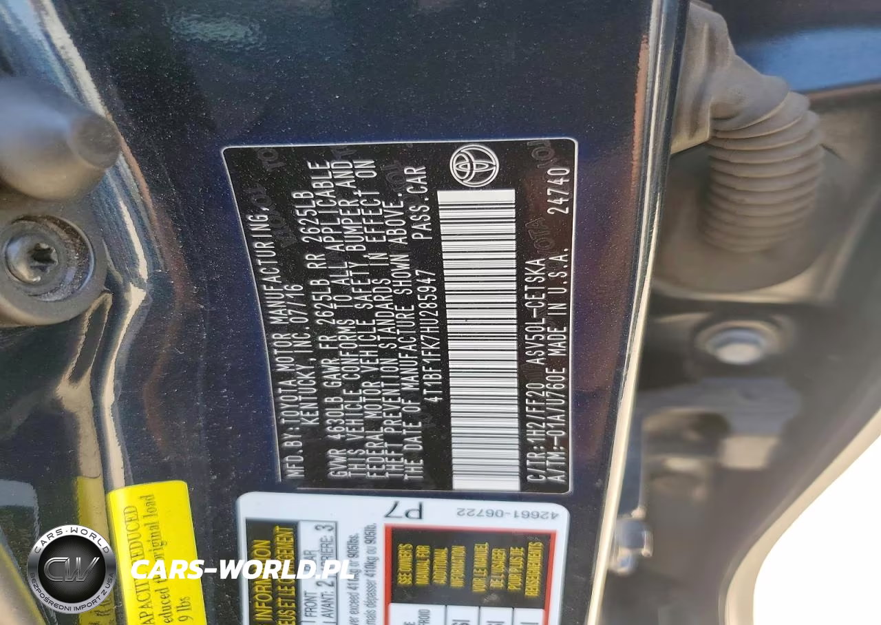 2017 Toyota Camry Se VIN:4T1BF1FK7HU285947 - 12