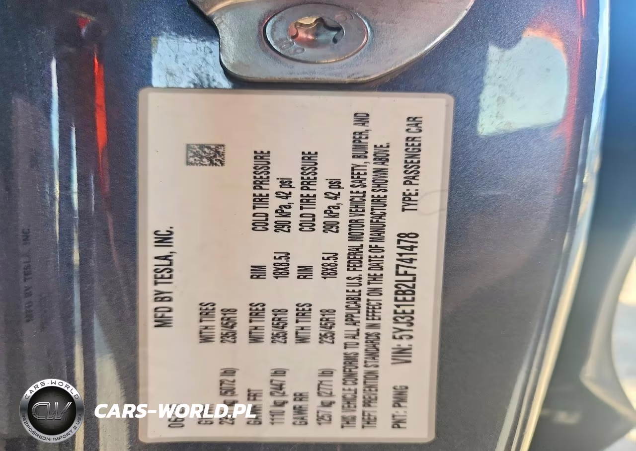 2020 Tesla Model 3 VIN:5YJ3E1EB2LF741478 - 12