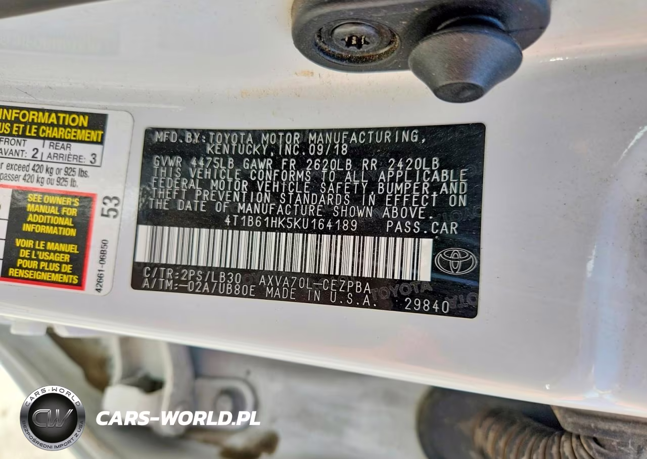 2019 Toyota Camry Xse VIN:4T1B61HK5KU164189 - 12