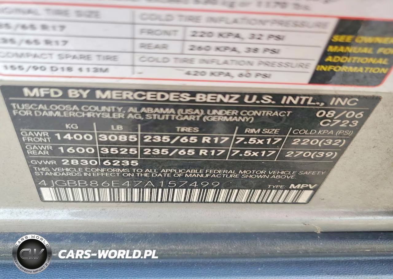 2007 Mercedes-Benz Ml 350 VIN:4JGBB86E47A157499 - 11