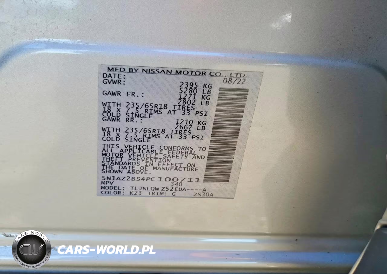 2023 Nissan Murano Sv VIN:5N1AZ2BS4PC100711 - 13