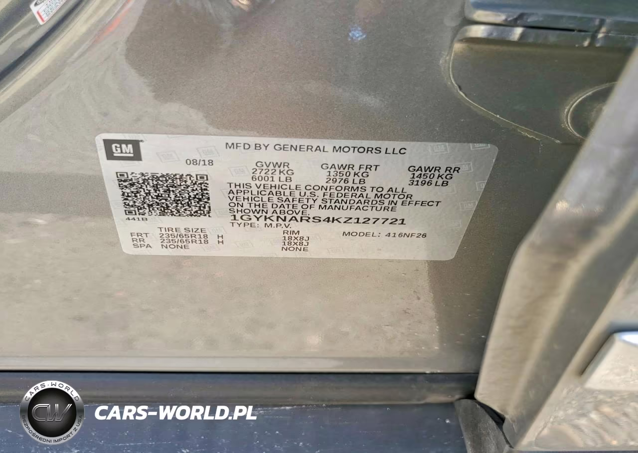 2019 Cadillac Xt5 VIN:1GYKNARS4KZ127721 - 12