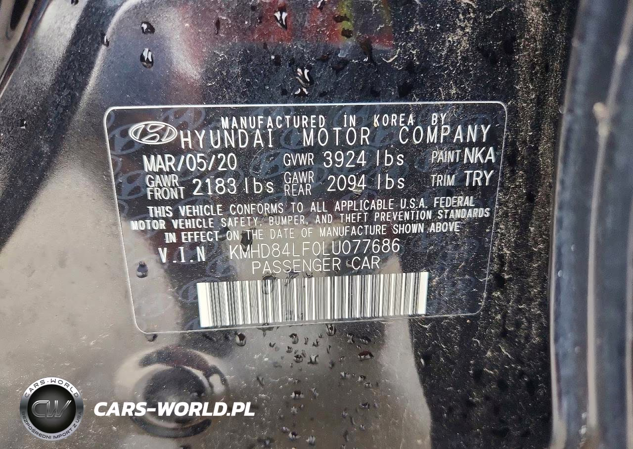 2020 Hyundai Elantra Sel VIN:KMHD84LF0LU077686 - 12