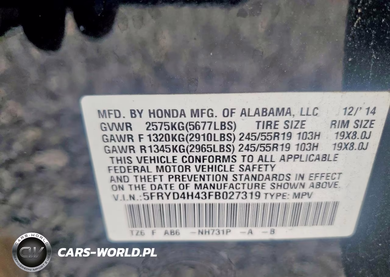 2015 Acura Mdx Technology VIN:5FRYD4H43FB027319 - 13