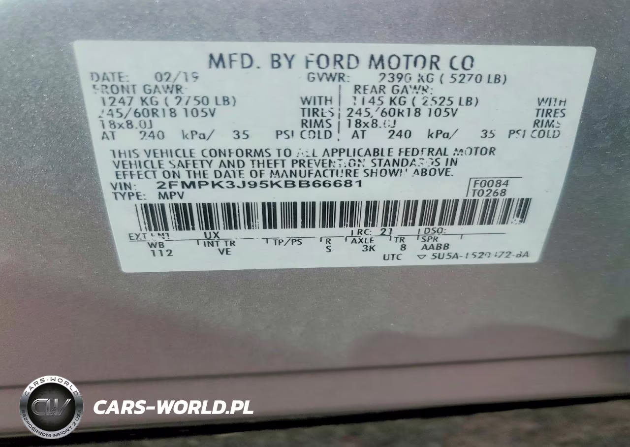 2019 Ford Edge Sel VIN:2FMPK3J95KBB66681 - 13