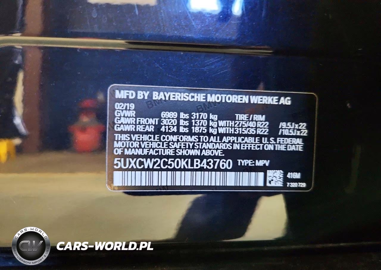 2019 BMW X7 xDrive40I VIN:5UXCW2C50KLB43760 - 13