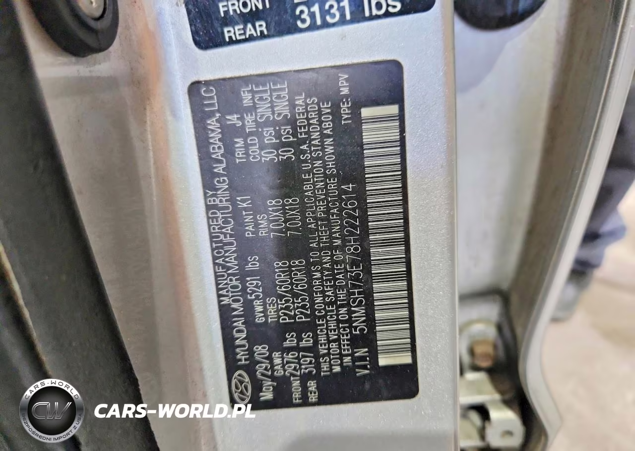 2008 Hyundai Santa Fe Se-Limited VIN:5NMSH73E78H222614 - 13