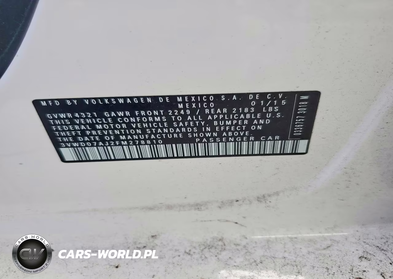 2015 Volkswagen Jetta Se VIN:3VWD07AJ2FM278810 - 12