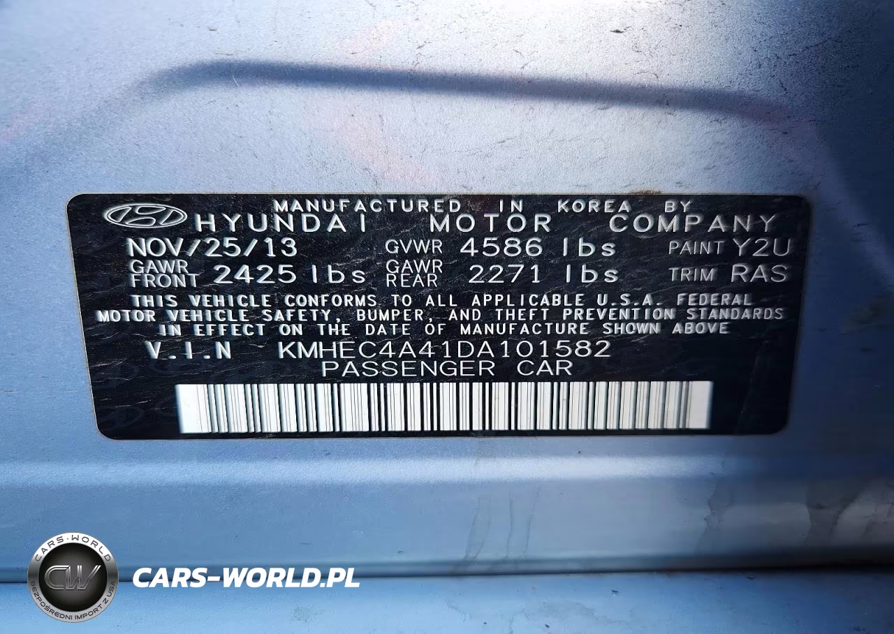 2013 Hyundai Sonata Hybrid VIN:KMHEC4A41DA101582 - 13